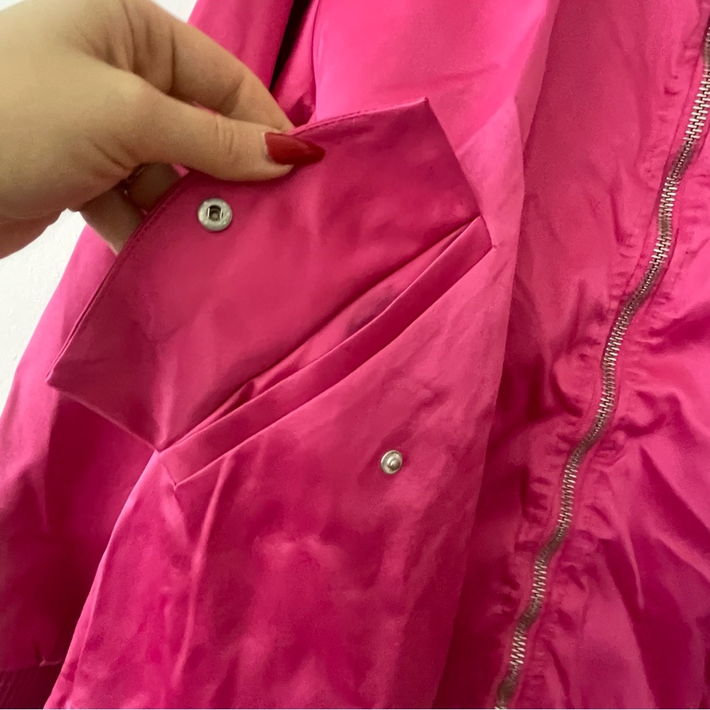 We The Free Hot Pink Satin Bomber Jacket - Picture 6 of 7